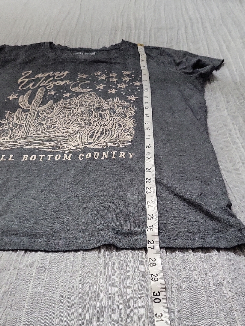 Lainey Wilson Women's Short Sleeve Tee - Charcoal with White Desert Graphic - Picture 8 of 12